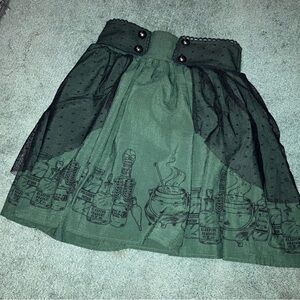 Harry Potter Green Mini Skirt with Potion Print